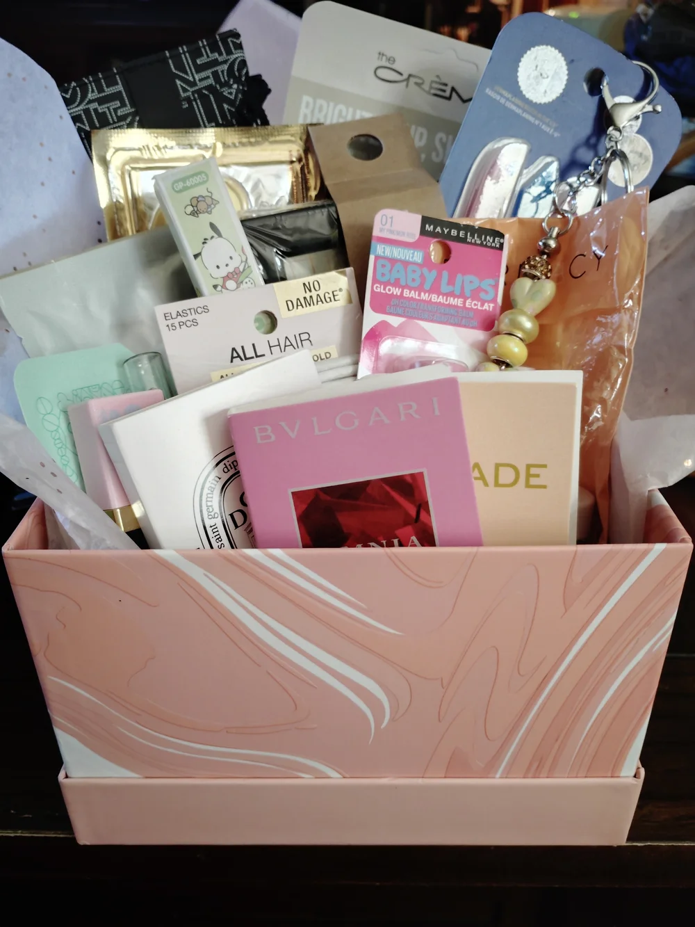 Pink Marble Gift Box with Beauty & Skincare Samples
